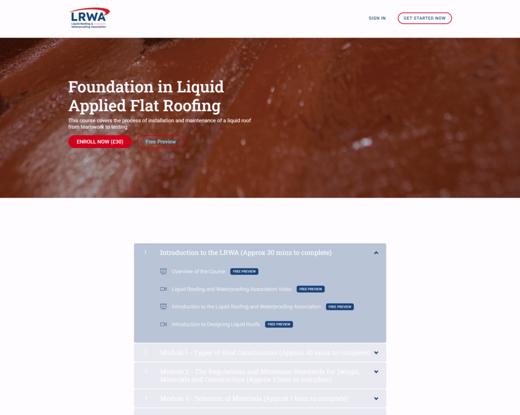 Foundation in Liquid Applied Flat Roofing