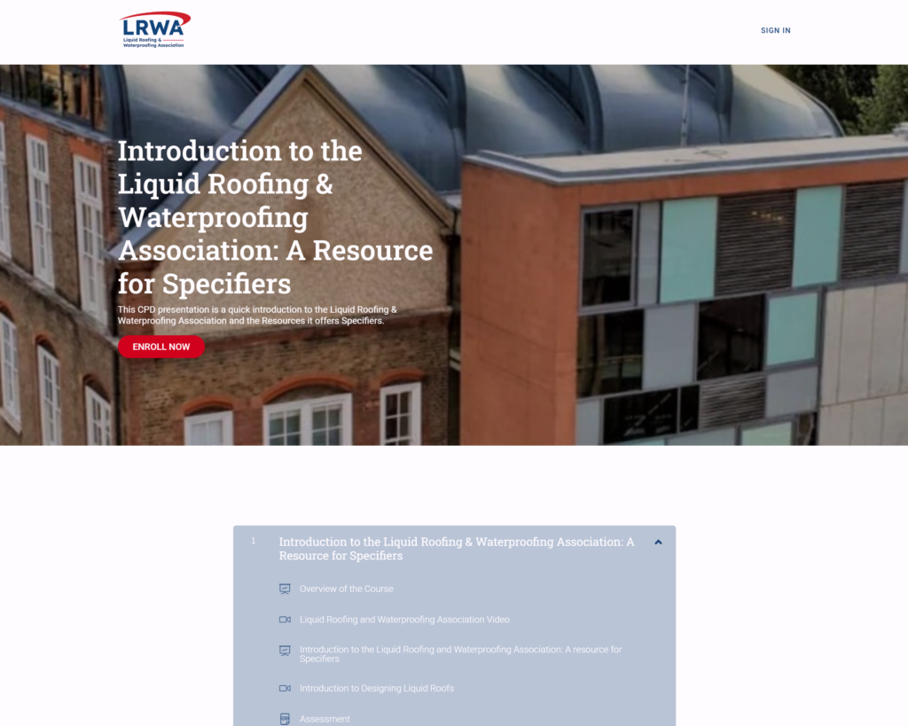 Introduction to the Liquid Roofing & Waterproofing Association A Resource for Specifiers